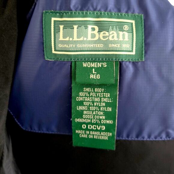 L.L. Bean Women’s Quilted Down Puffer Vest DL 603 – Black/Deep Navy – Size Large - Picture 7 of 7
